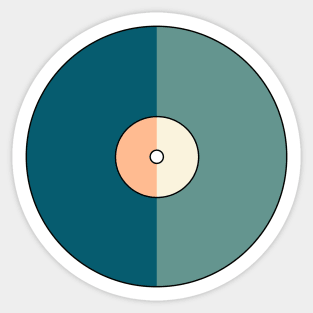 Vinyl Record - Teal + Peach Sticker